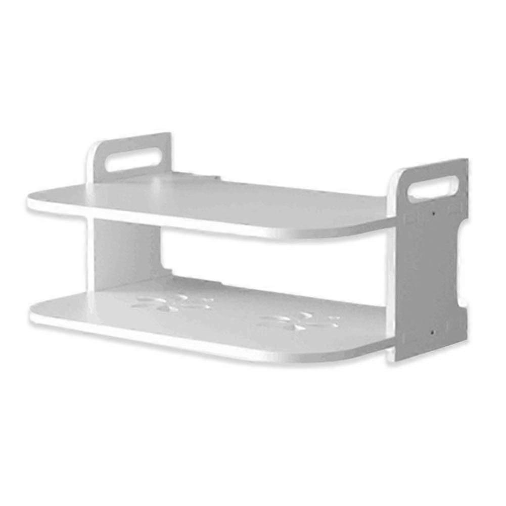 2 tier floating wall shelf for console and dvd storage