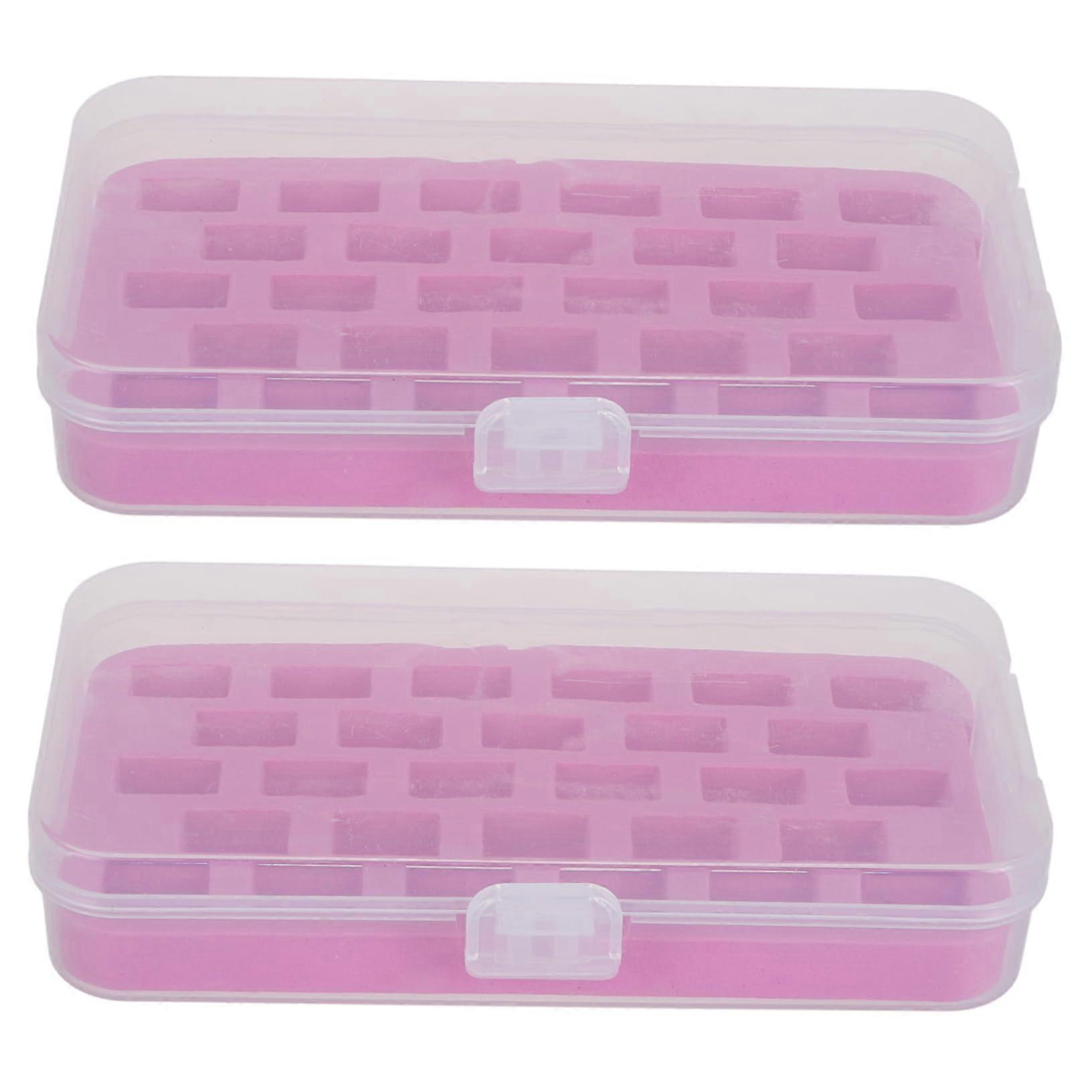 Bobbin Storage Case 28 Slot Clear Plastic Organizer for Sewing and Embroidery Threads Durable