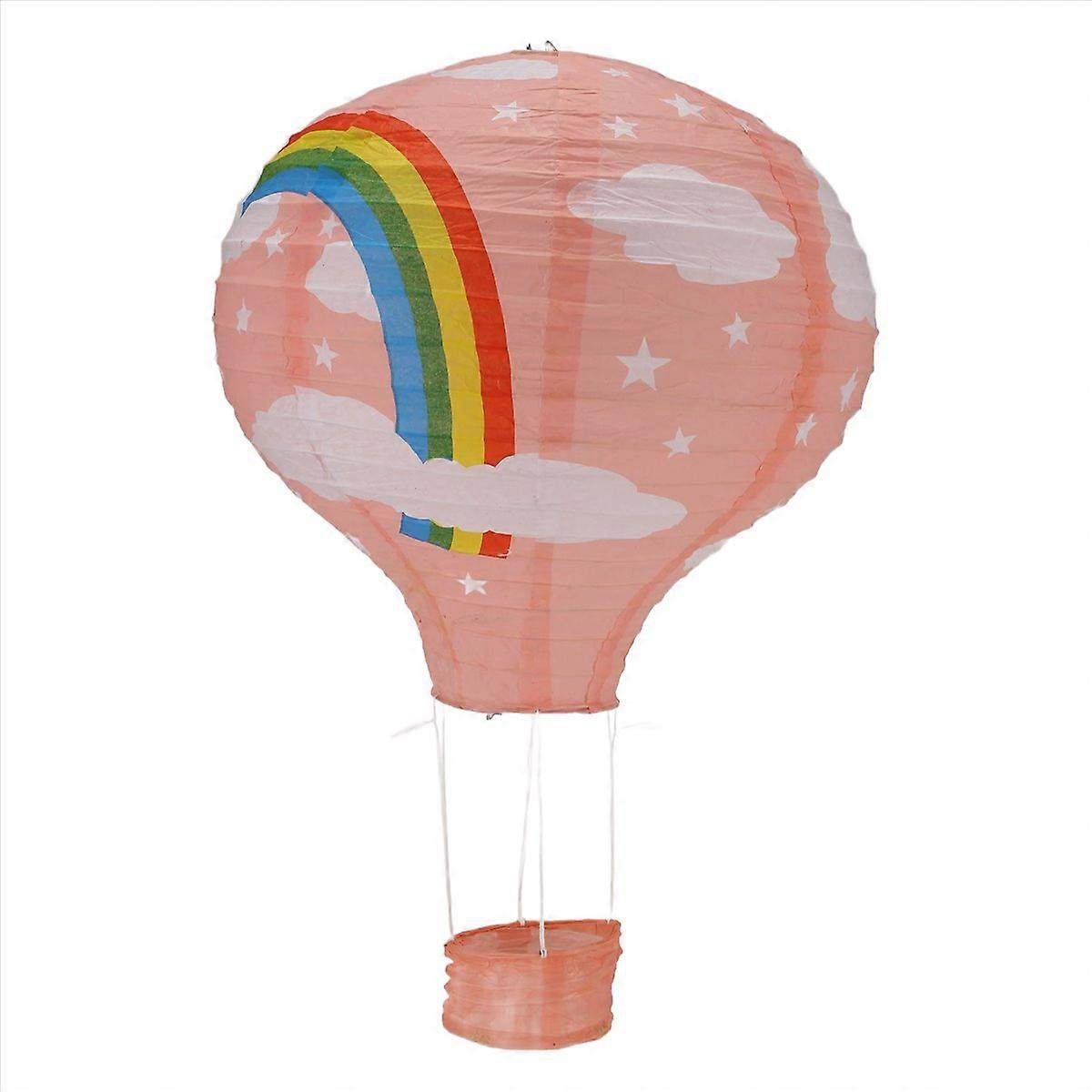 12inch Hot Air Balloon Paper Decor, Pink Rainbow