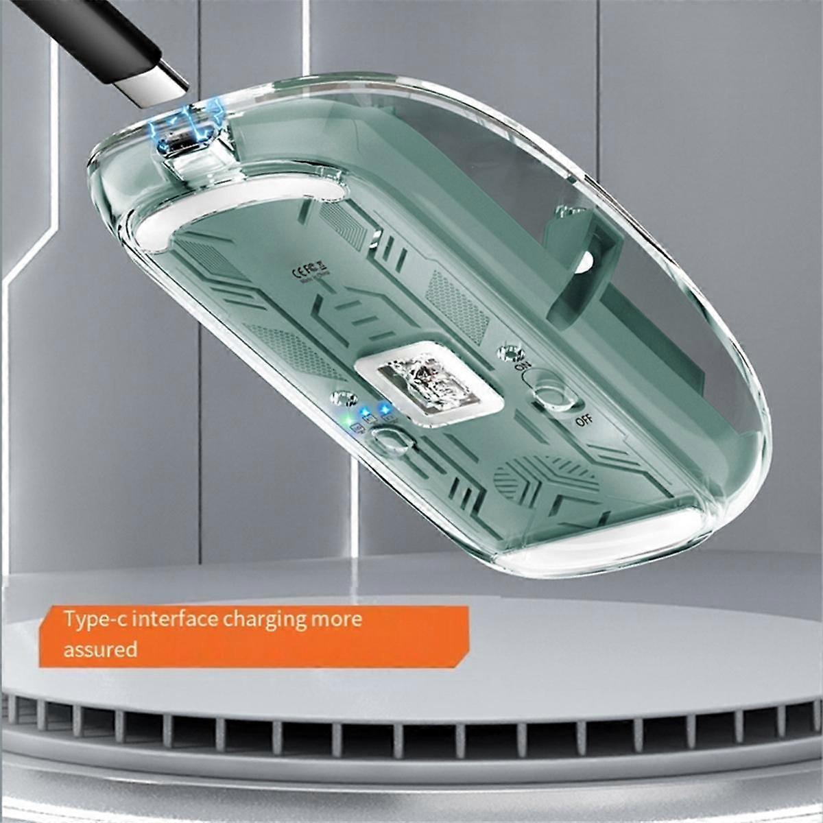 Transparent Magnetic Triple Mode Bluetooth Compatible 2.4G Wireless One-Click Desktop Type-C Rechar