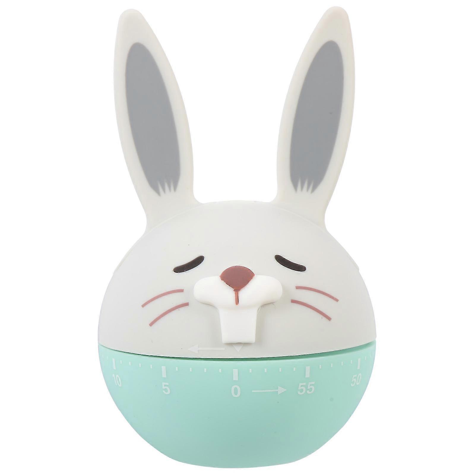 Cute Mechanical Kitchen Timer Rabbit Design Battery Powered Countdown Reminder compatible Cooking Study Management Sturdy Practical Timekeeping Tool