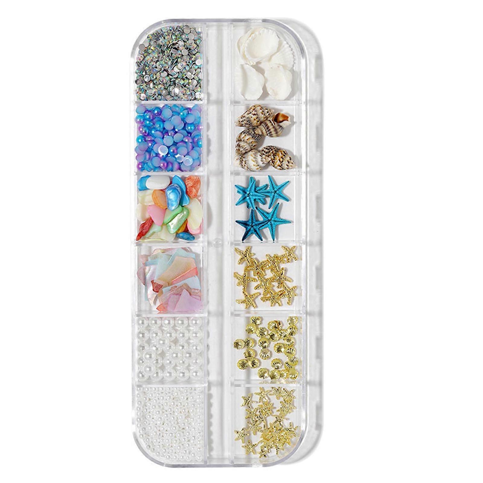1 Box Nail Decoration Ocean Style Creative Shape Plentiful Quantity Multiple Styles Wide Application
