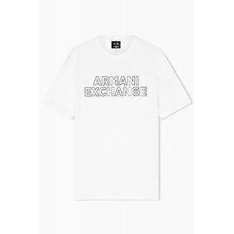 Men's Armani Exchange | Ax Xm002413 Af10361 Embossed Rubbery Logo Design Half Sleeve T-shirt - White