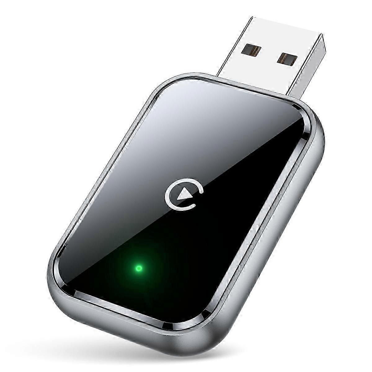 Compact USB & USB-C Wireless CarPlay Adapter, No Delay