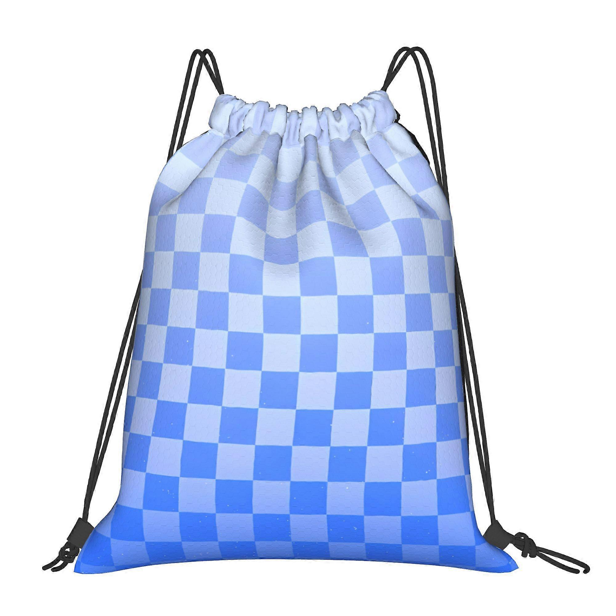 Vibrant Plaid Design Drawstring Pouches-Dwazs