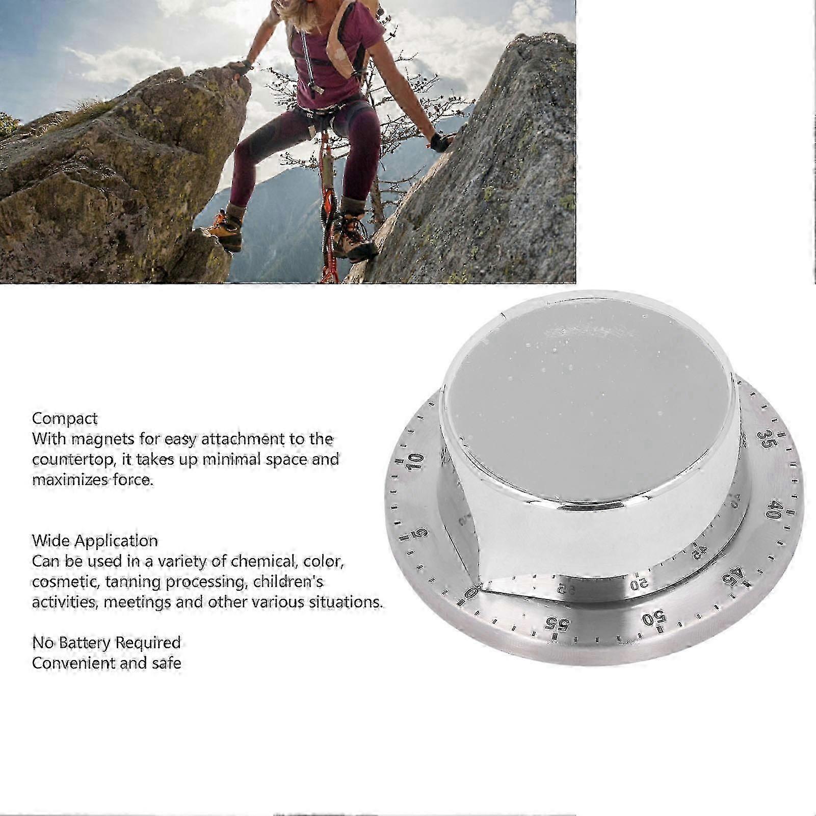 Manual 60-Minute Wind-Up Timer with Magnetic Suction for Training