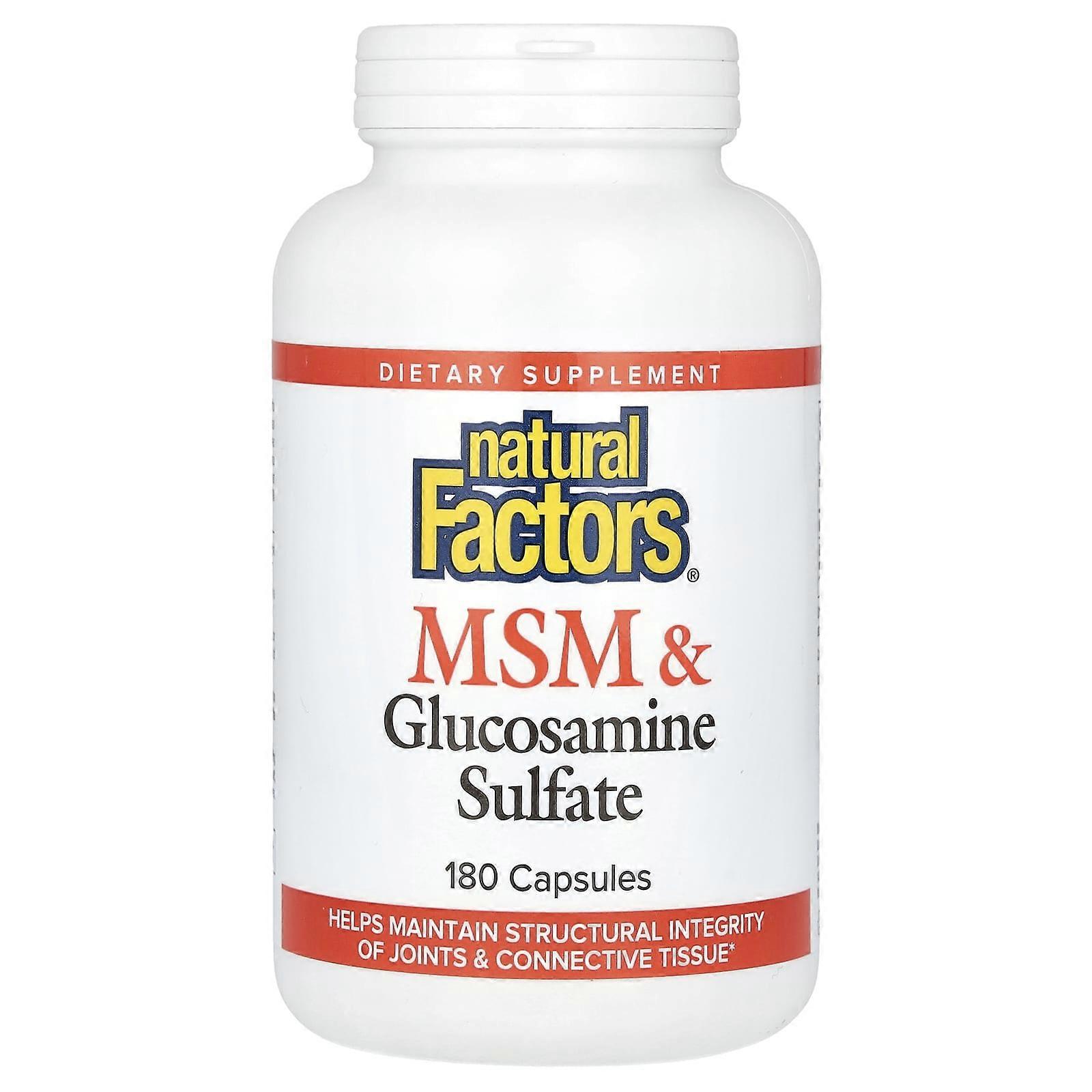 Natural Factors, MSM & Glucosamine Sulfate, 180 Capsules