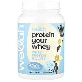 Wellah, Protein Your Whey, isolat de protéines de lactosérum, vanille, 816 g