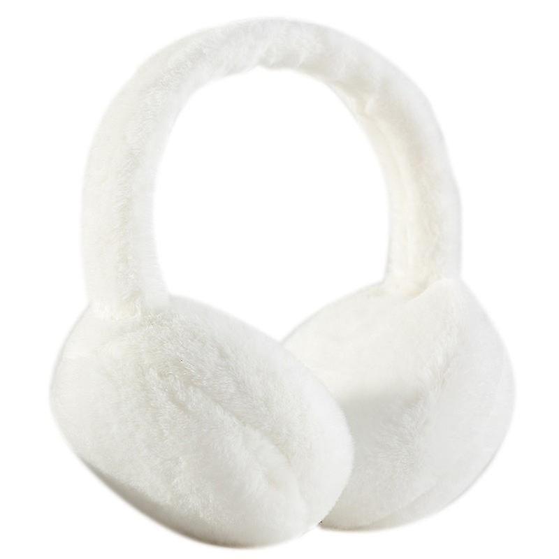Warm Faux Furry Earmuffs Headband Solid Color Winter Foldable