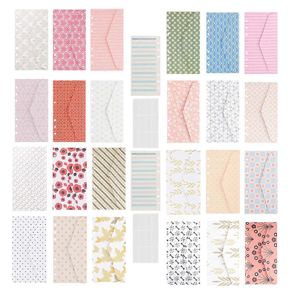 Assorted Color Money Envelopes Binder Envelopes for Storage 2Sets