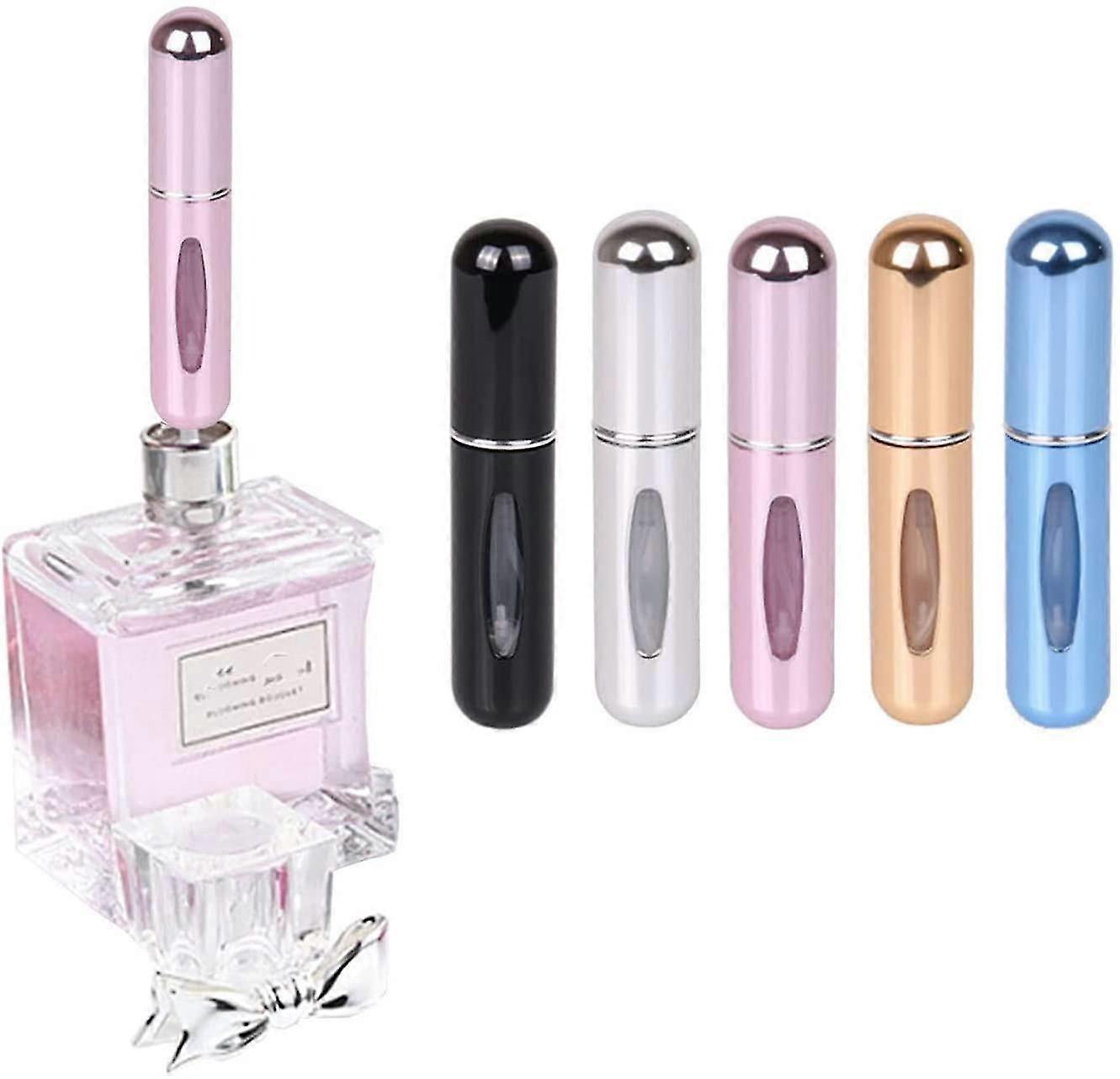5pcs Portable Perfume Atomizer, Mini Travel Perfume Atomizer Refillable, Spray Atomizer Perfume Bottle