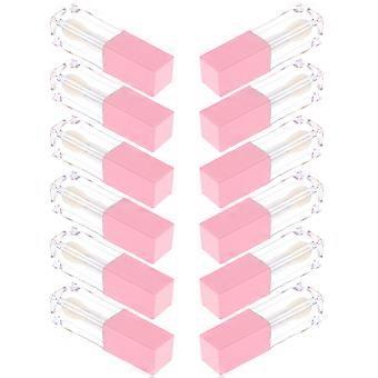 Refillable Lip Gloss Tubes Plastic Lip Balm Storage Containers 12Pcs Pink