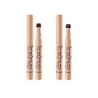 Waterproof Freckle Pen for Natural Looking Freckles, Long Lasting and Sweatproof, Dual Shade 2 Pcs