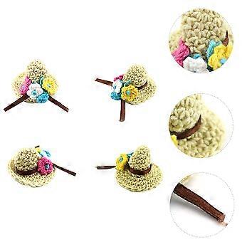 Mini-hatt i ull, minihustillbehör för dekoration, 5 st, blandade färger