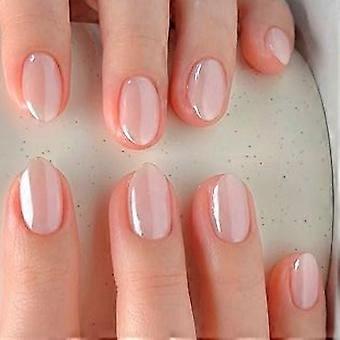 Light Pink Press On Nail Set, Short Almond Color Pieces with Coated Finish, for Office Ready Daily Wear and Easy Styling Multicolor