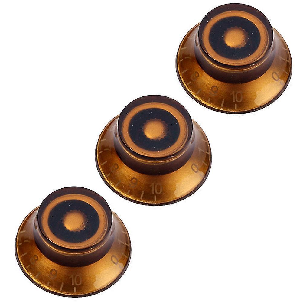 3PCS/Set Round Guitar Knobs Volume Tone Control Knobs Rotary Knobs Epiphone Style Electric Guitar Parts Replacement GD39 Light Brown