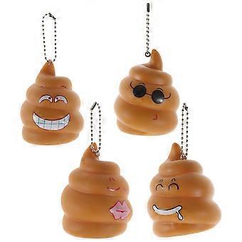 Poop Design Pendant Creative Keychain Hanging Decor for Decor 4Pcs