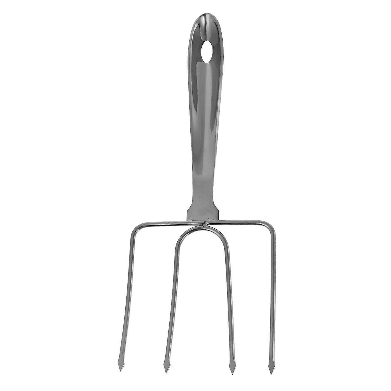 Barbecue Fork Turkey Lifting Fork for Roasting 1Pcs Silver