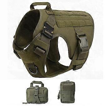 Military MOLLE Tactical Dog Harness Leash Set Metal Buckle Pet Training Vest for Big Dogs German Shepherd Malinois LabradorPet Leashes