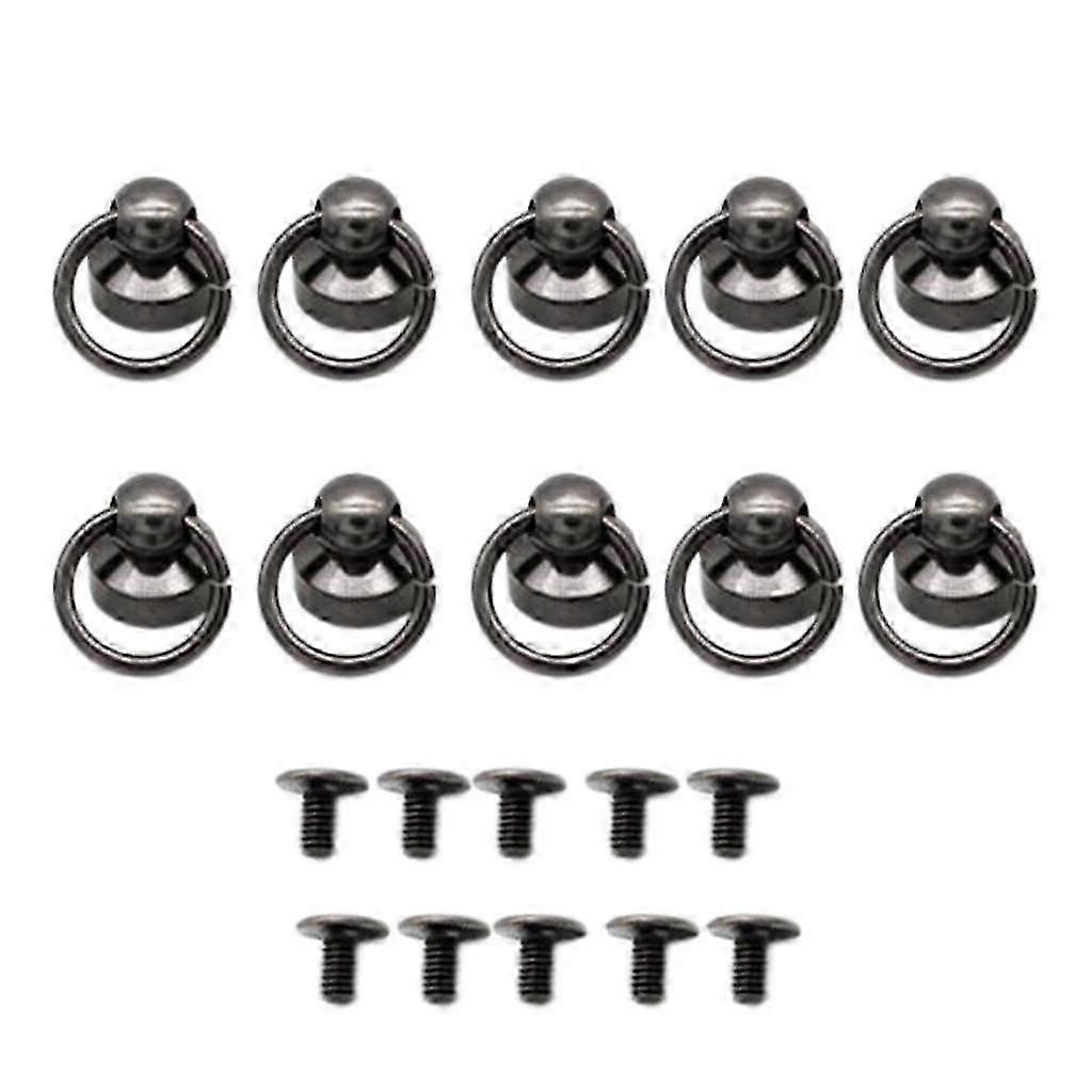 2x 10Pcs O Ring Head Button Stud compatible with Wallet Chain Connector Ring Chicago Screws