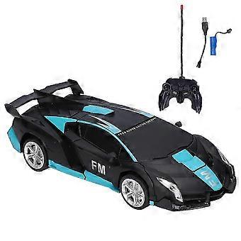 Op afstand bestuurbare RC-auto op schaal 1:18 met één knop te transformeren, transformeerbare robot, verjaardagscadeau voor kinderen, premium