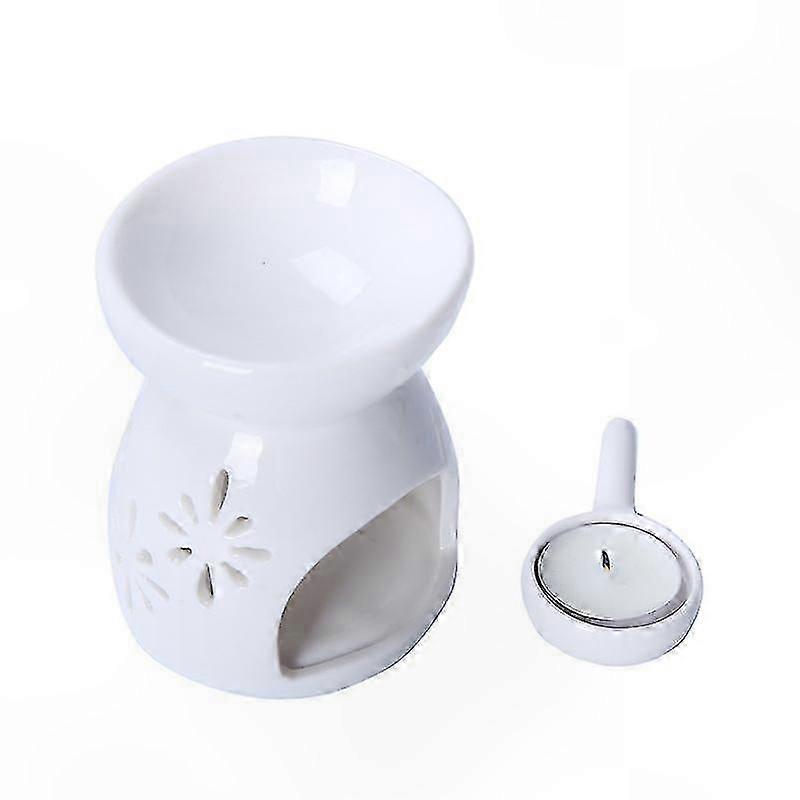 White Ceramic Essential Oil Diffuser with Multi-Flower Design