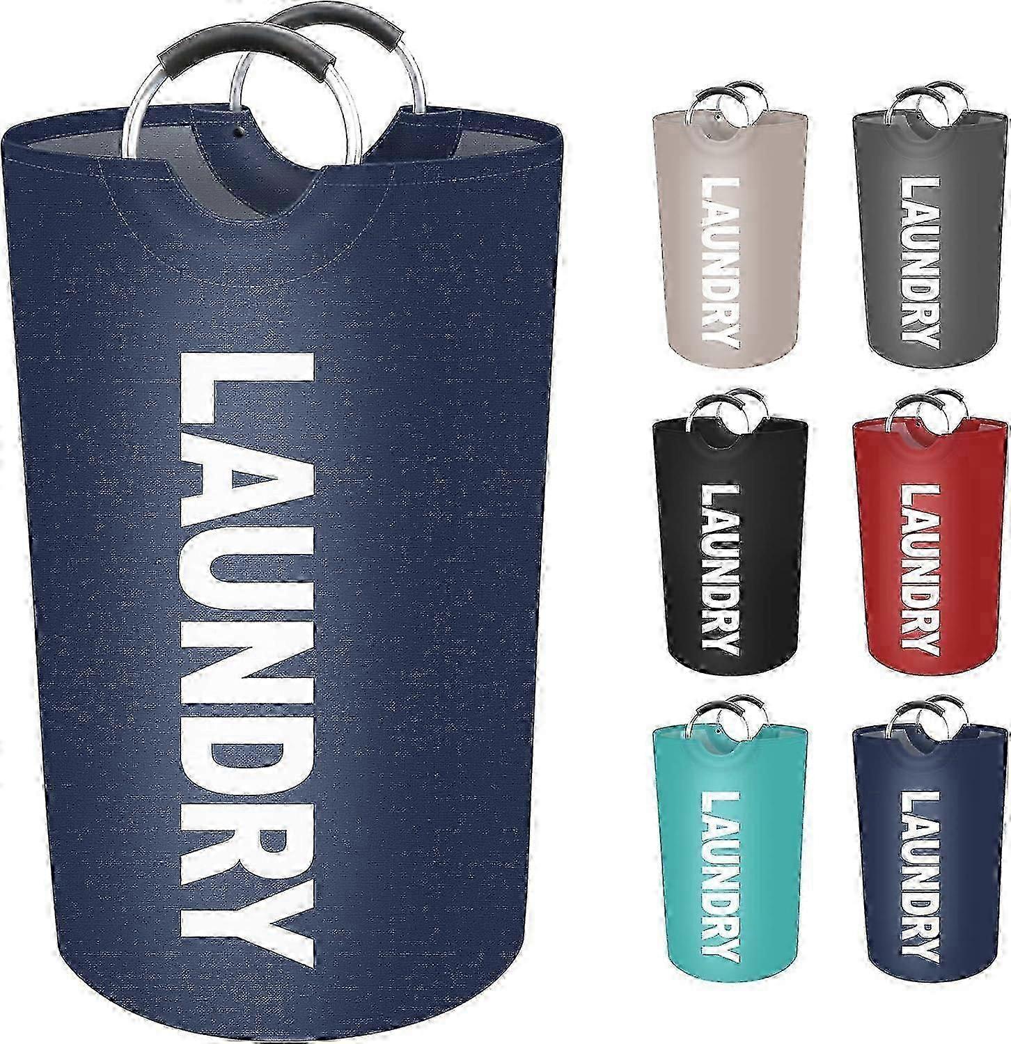 90L Freestanding Foldable Laundry Hamper Blue