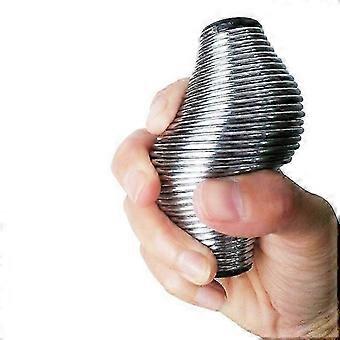 Adjustable Metal Spring Finger Grip Strength Trainer, Hand Forearm Exercise Stress Relief Ball for Students Office Workers Seniors, Silver, 1 PCS