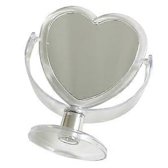 Creative Acrylic Heart Shaped Makeup Mirror Table Mirror 1Pcs