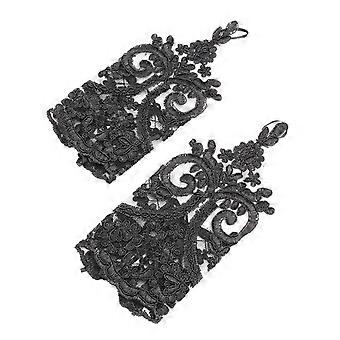 Lace Gloves Bridal False Sleeves for Wedding Use 1Pair Black Comfortable Fit