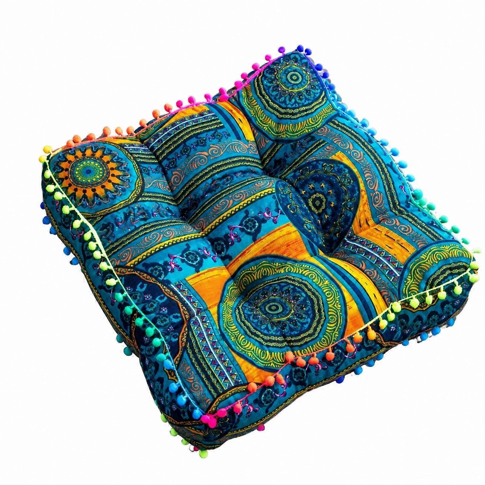 Square Seating Cushion with Decorative | Thick Padded ConstructionLinen Outer