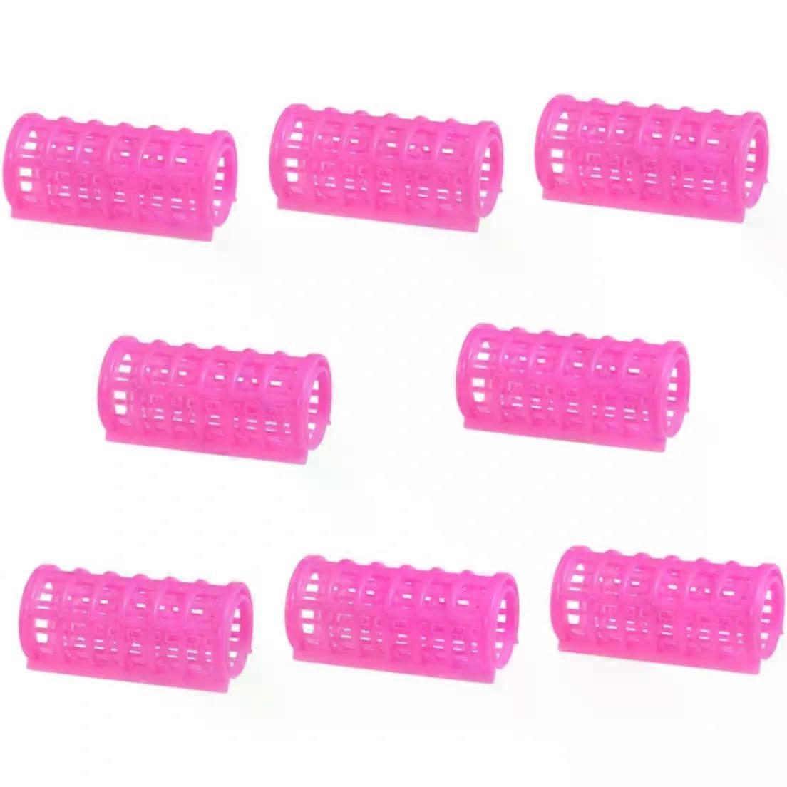 8pcs Double Layer Plastic Hair Rollers Set, Middle Size Curlers