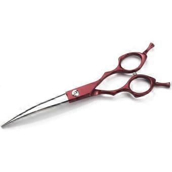 Professional Hairdressing Scissors Set 7 Inch Red 440C Steel with Precise Thinning Control