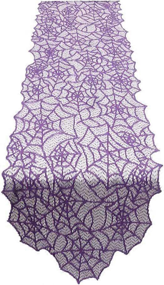 Spiderweb Lace Table Runner, Festive Table Decoration (Purple)