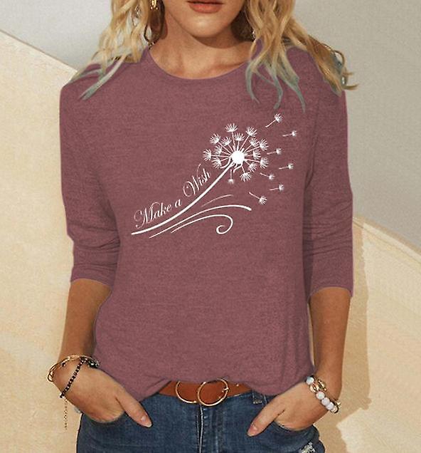 2022 Nová dámská značka Móda Casual Outer Wear Tričko Simple Dandelion Letter Printing Top Tee
