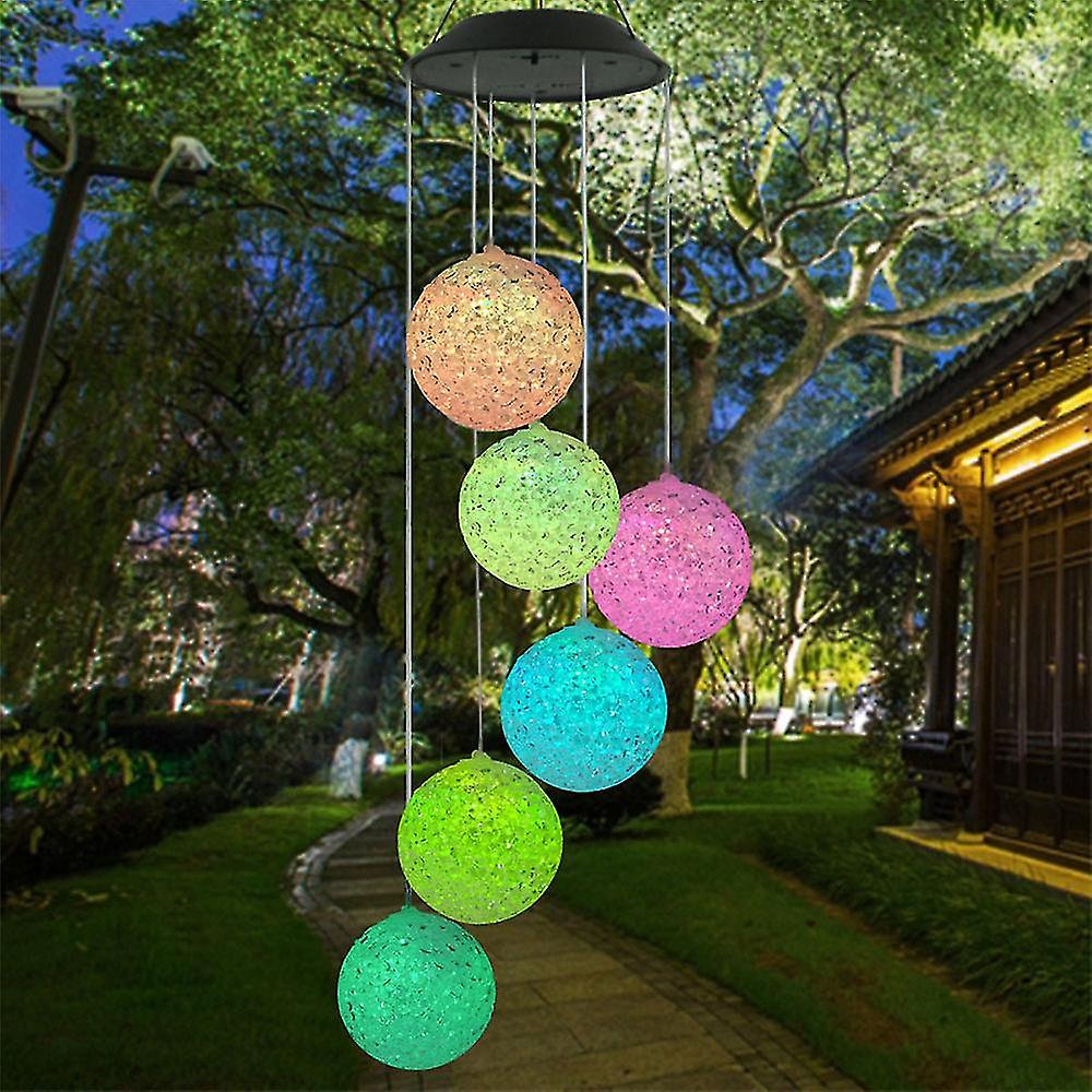 Wind Chime Solar Led Transparent Hummingbird Wind Chime Color-changing
