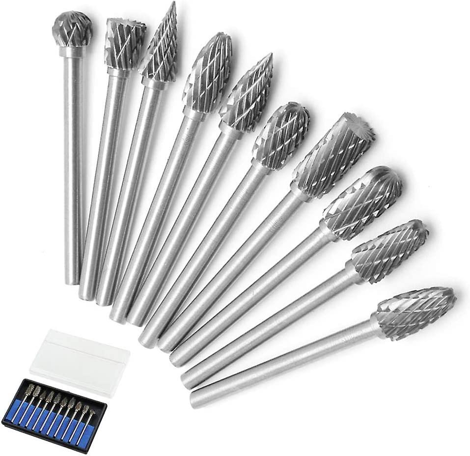 10 Sets Double Solid Tungsten Carbide Rotary Drill Bits 3mm Shank Twist Drill Bits for Dremel Rotary Tools