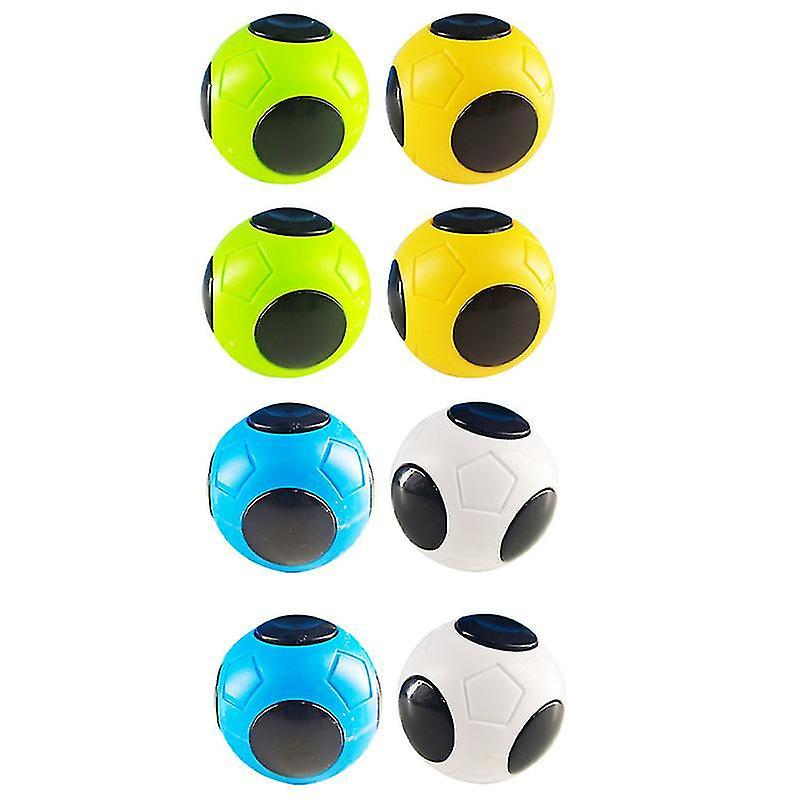 6X6x6cmアソートカラー8スピニングトップ8pcs子供減圧玩具ミニサッカーゲーム玩具ジャイロ