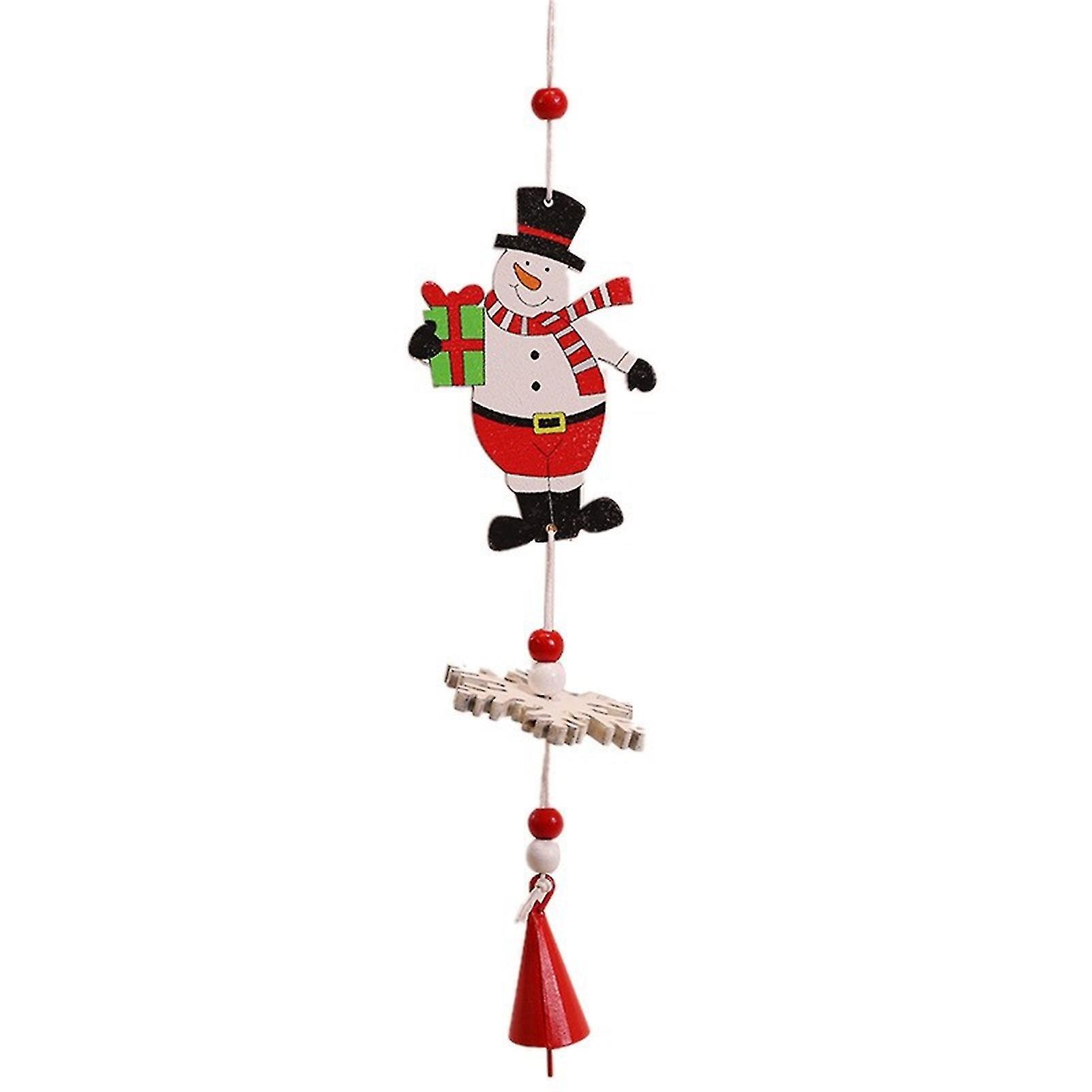 Colorful Wooden Wind Chime String Creative Christmas Tree Decoration Accessories Home Holiday Party Pendant