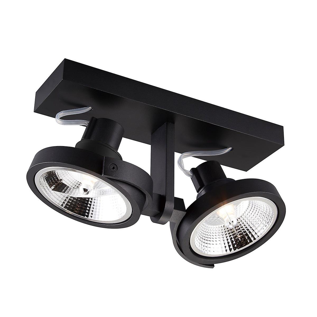 Master Twin Ceiling Spotlight, Black, 2x GU10/ES111