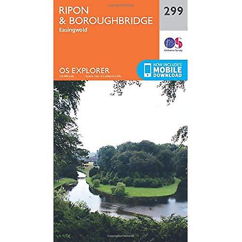 Boroughbridge y OS Explorer mapa (299) Ripon