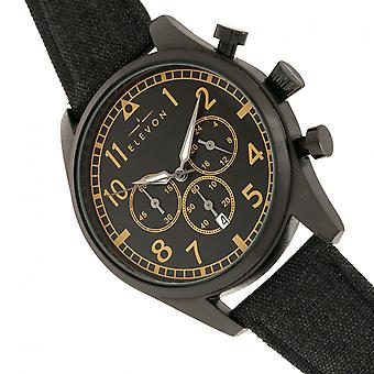 Elevon Curtiss Chronograph Nylon-Overlaid Leather-Band Watch
