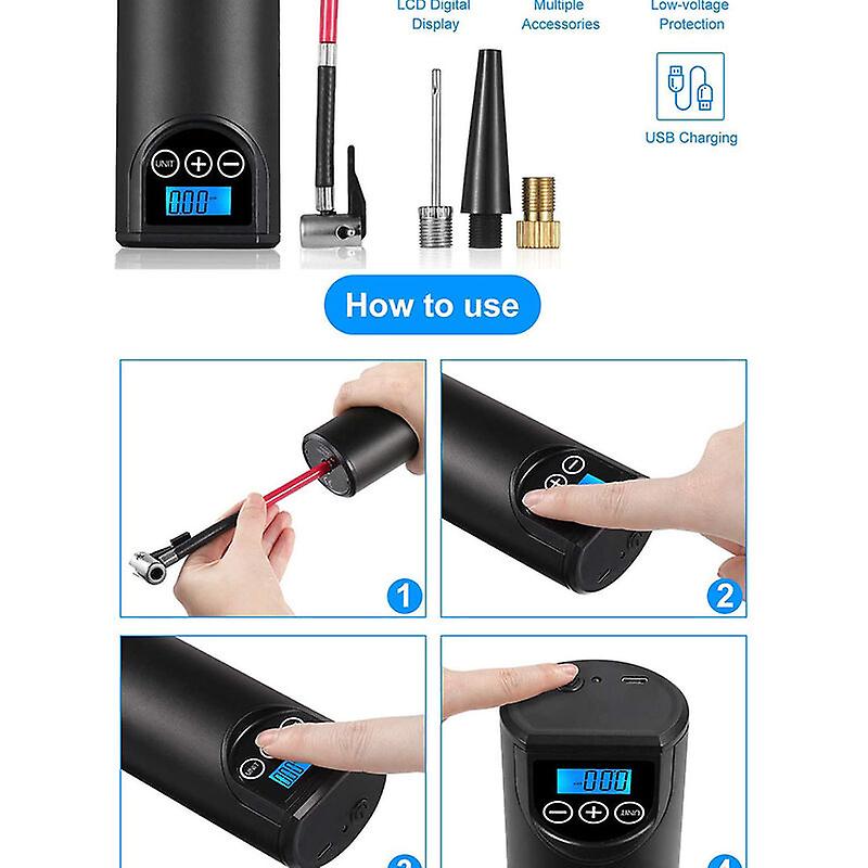 Mini Rechargeable Pneumatic Compressor 150PSI / Min Digital Electric ...