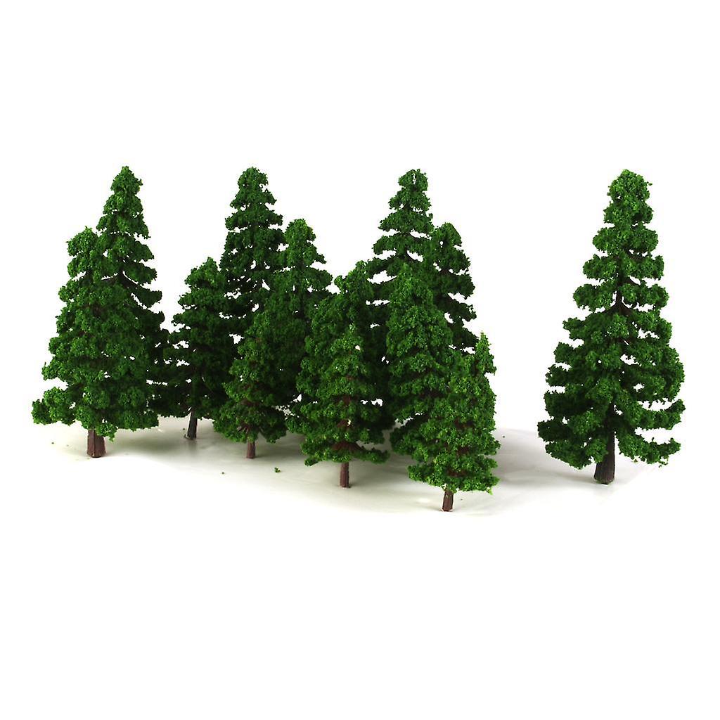 16pcs Model Train Trees Scenery Landscape Scale 1:75-200 Dark Green