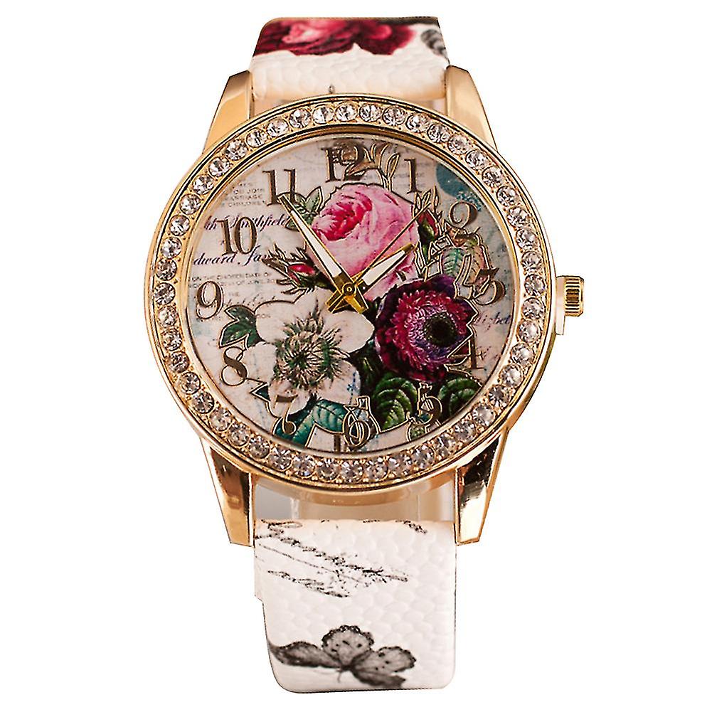 Snake Belt Print Diamond-encrusted Ladies Watch Rose Flower Full Of Diamonds British Women's Watch