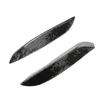 2PCS Carbon Fiber Front Bumper Upper Side Splitter Canards Lip Black For BMW F80
