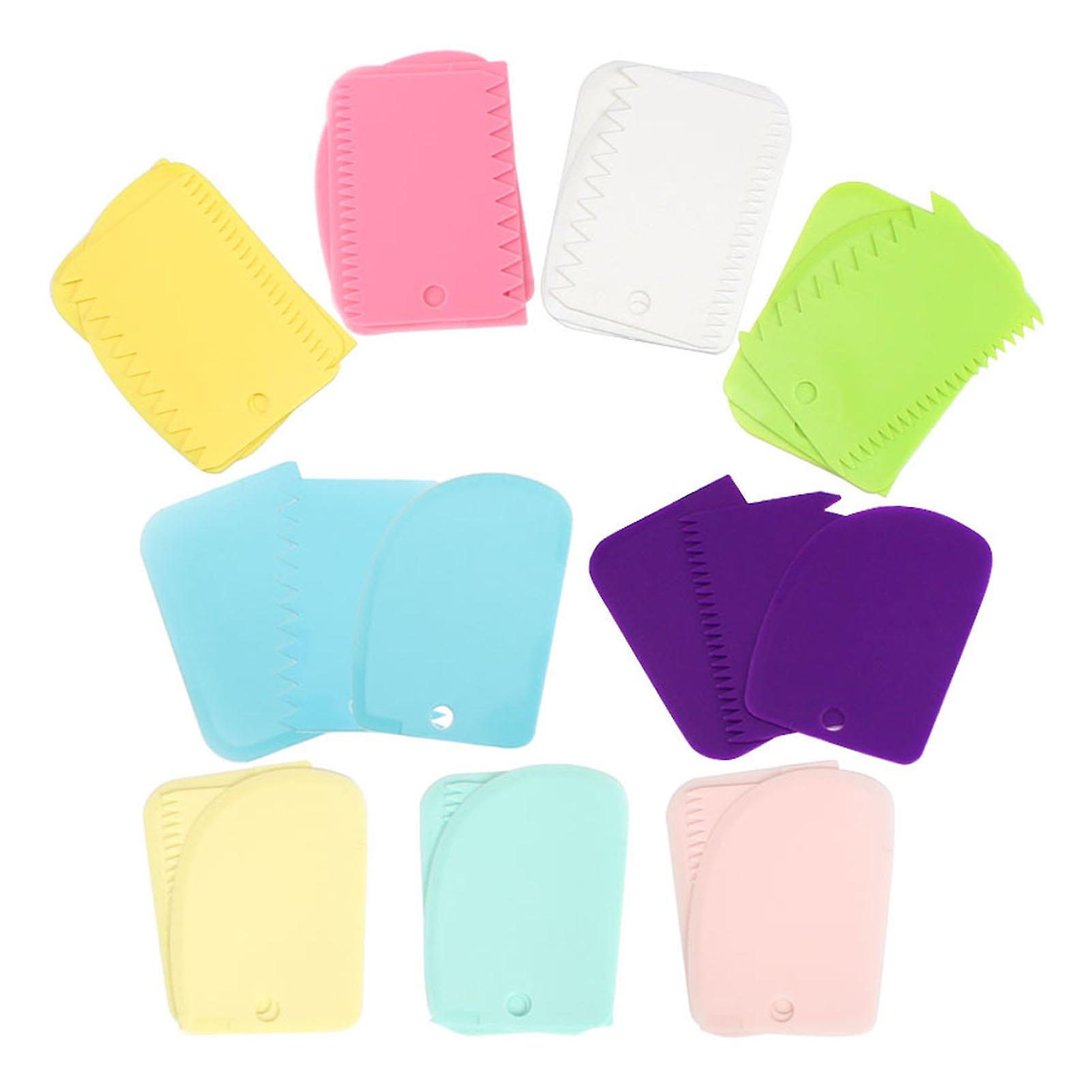 6pcs Plastic Baking Scraper Set Food Grade Plastic Smooth Surface Cake Spatula For Home Kitchen Baking Tool
