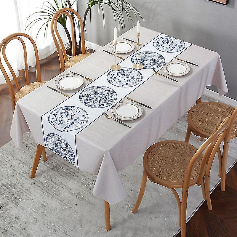 90*140cm Table Cloth Plastic Tablecloth Wipeable Pvc Wipe Clean Waterproof Table Cover