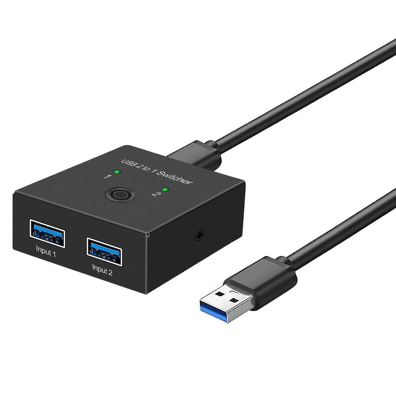 Usb 3.0 Switch Selector Kvm Switch 2 In 1 Out Usb Switcher Compatible With 2 Computers Share 1 Usb D