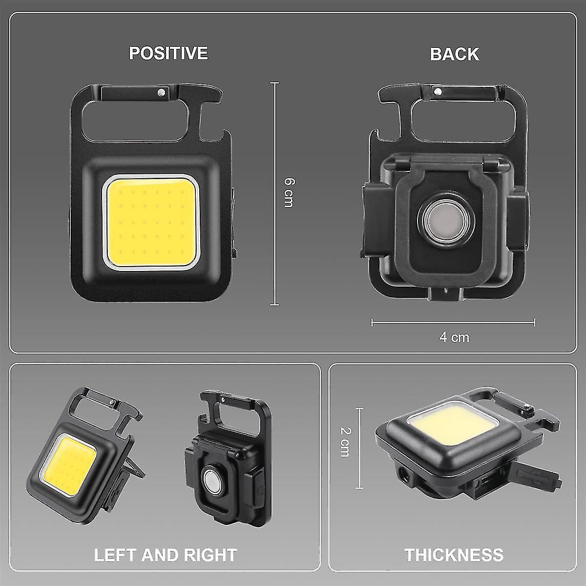 3pcs Mini Led Flashlight Portable Usb Rechargeable Work Light Bright Keychain Light Small Pocket Fl